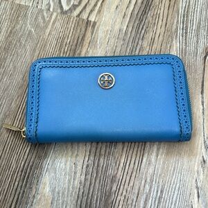 Tory Burch Blue Zip Wallet